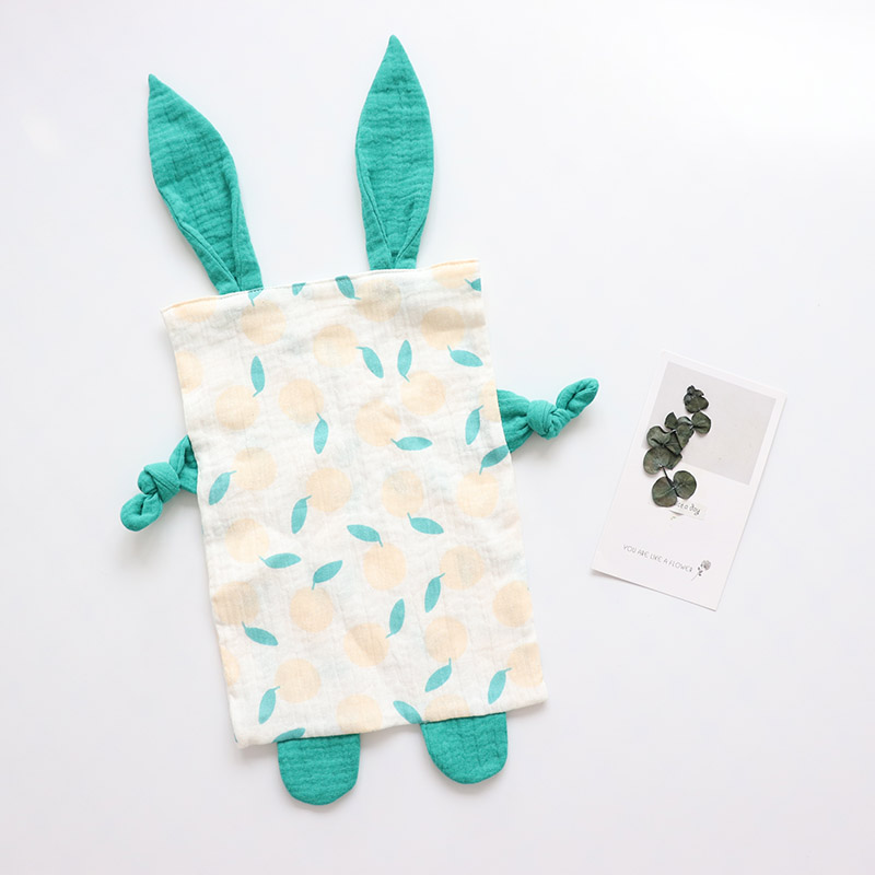 Toalha infantil de algodão orgânico para bebês, cobertor de segurança para recém-nascidos, macio e musselina, brinquedo infantil de dormir, confortável, acalmar, pano: Orange