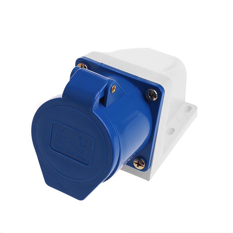 1Pc 3232 Amp 3pin Industrial Socket 220V-250Volt Weatherproof IP44 Waterproof 2P+E 32A