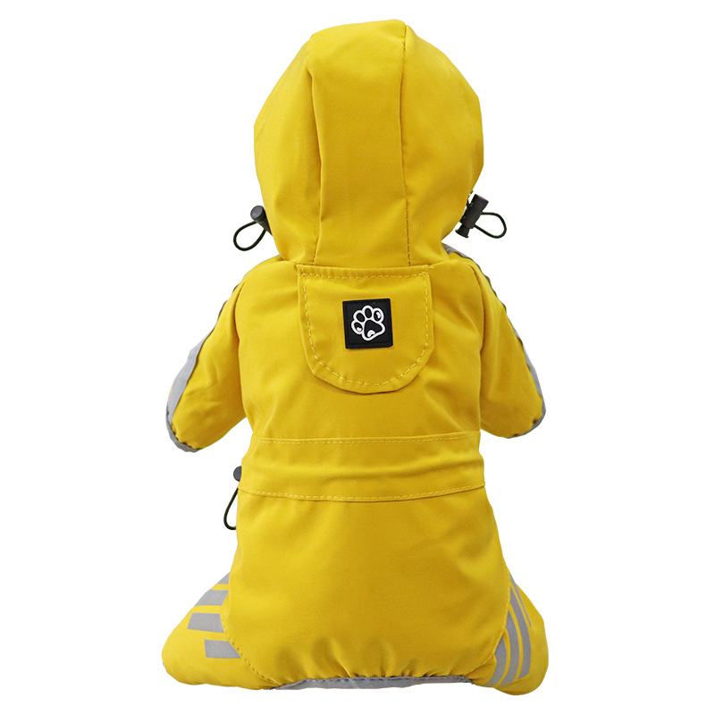 Regenjassen voor huisdieren Hond Reflecterend Waterdicht Puppy Regenjassen met capuchon voor kleine middelgrote honden Jumpsuit Chihuahua Franse Bulldog Overalls: S / YELLOW