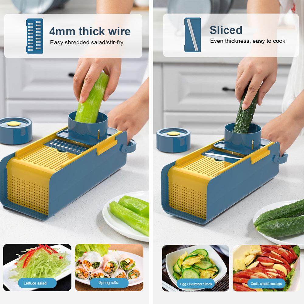 Household 5 in 1 Vegetable Slicer Cutter Vegetable Shredder Food Shredding Machine for Cutting Vegetables Cheese Fruits