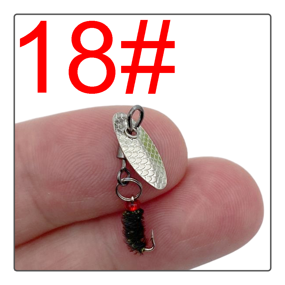 12#14#16#18#  fiskeagn fluefiske lokke fiskeskje ørret lokke enkelt krok svingbar skje lokke