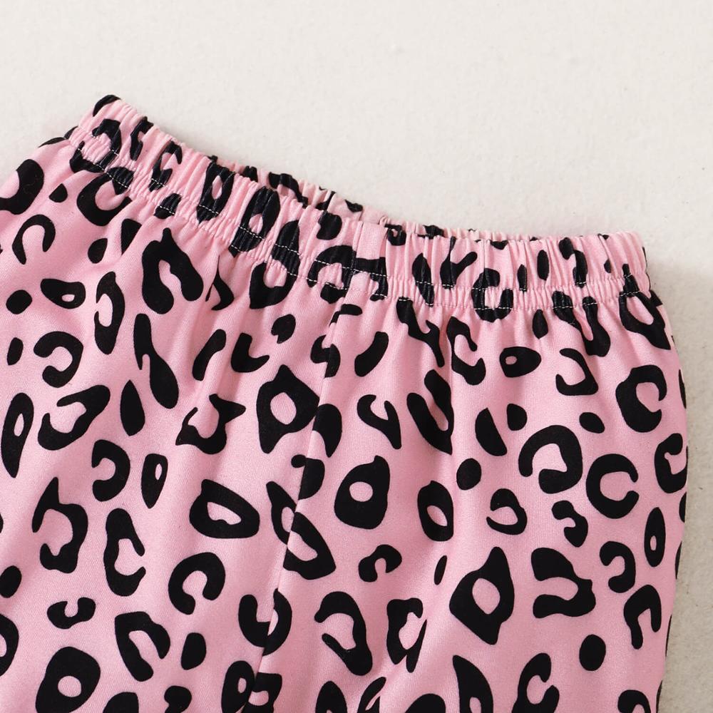 3 Stuks Kinderen Lente Outfits 18-24M Baby Meisje Kleding Roze Daddy Zegt Geen Dating Top + Luipaard broek Sets Baby Kleding Mikrdoo