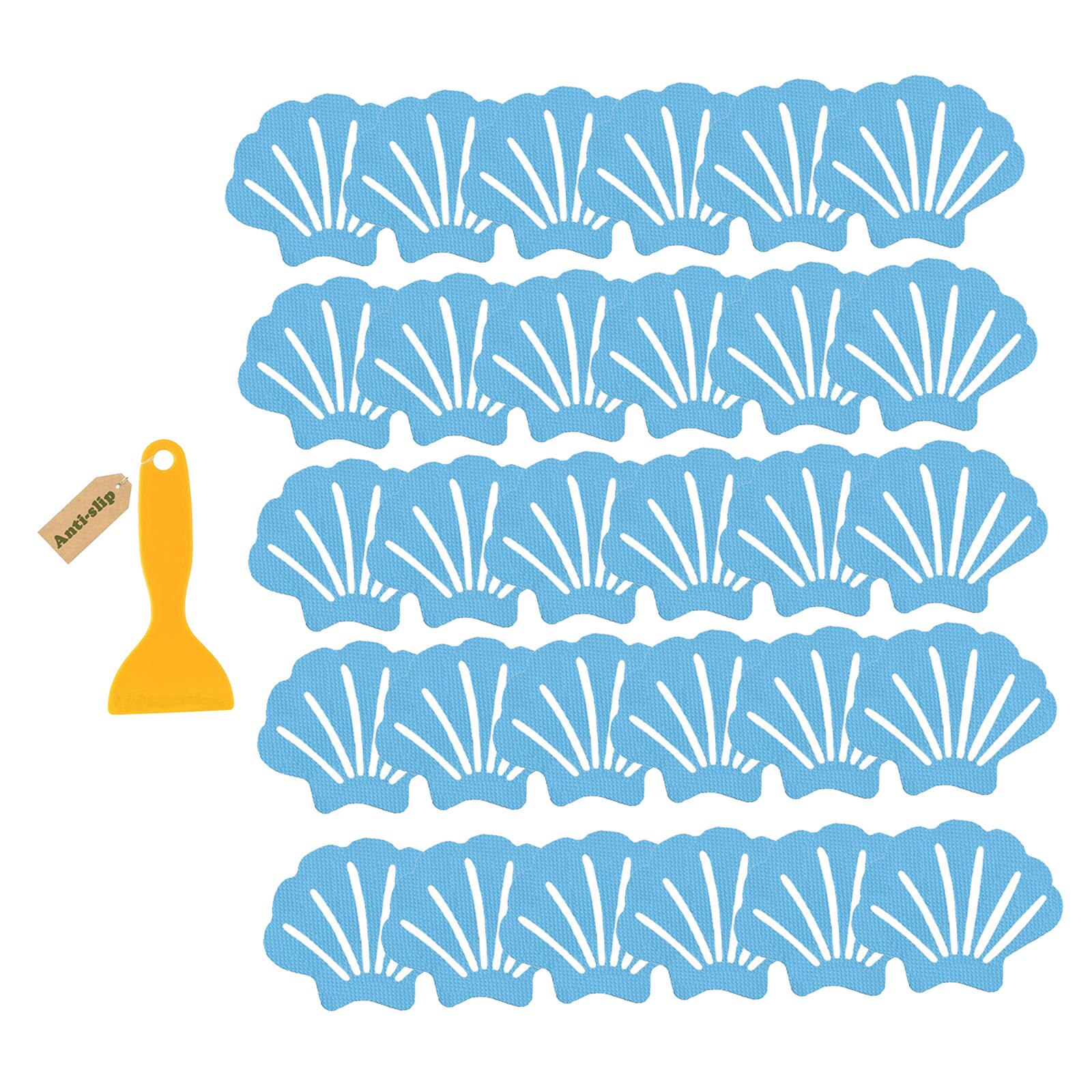 Pegatinas antideslizantes con rascador, pegatinas de seguridad de colores brillantes, resistentes al agua, cinta de alfombra de baño para escaleras y bañera, 30 Uds.: Azul