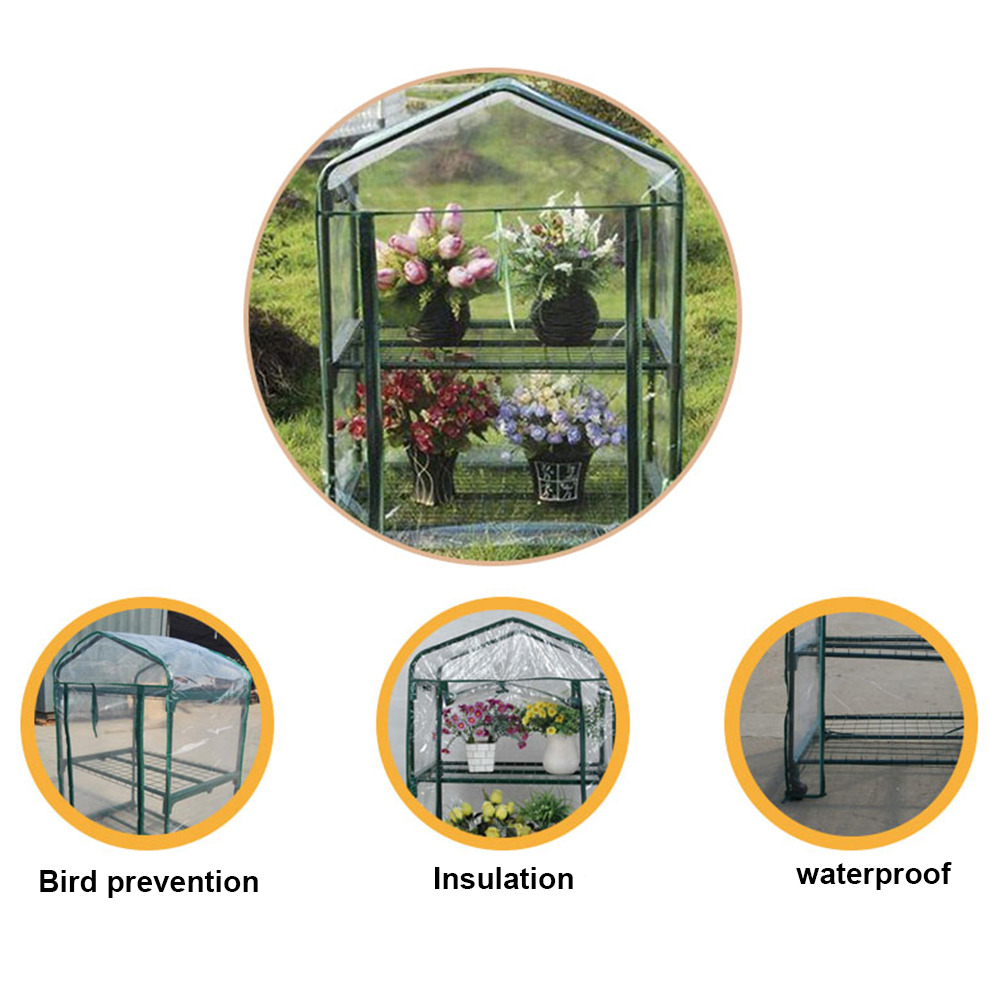 2/3/4/5 Tier Greenhouse Waterproof Cover Plastic Clear Greenhouse Reinforced Replacement Covers Outdoor Garden UV-resistant Tool