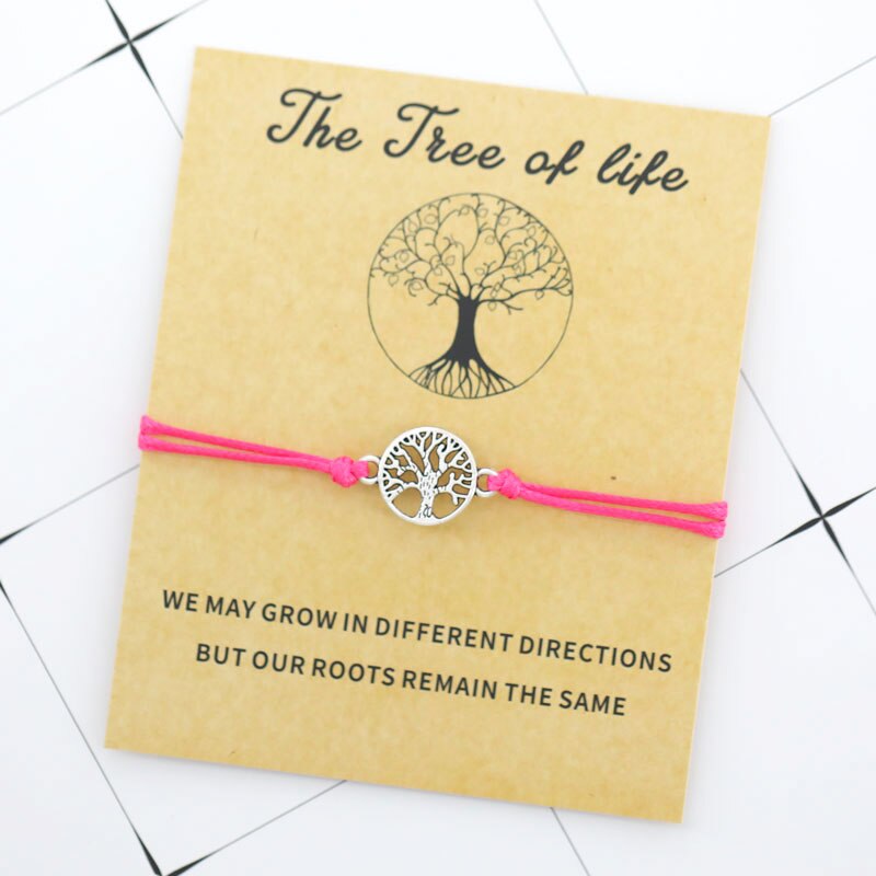 Lucky Tree of Life Bracelet for Women Men Red String Friendship Wish Bracelet Family Bracelet Summer Pretty Accessories: Rose Red