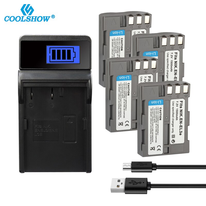 EN EL3e ENEL3e Batteries for Nikon D30 D300s D50 D70 D70S D100 D200 D300 D800 V1 MB-D11 MB-D12 MH-18A 1500mAh Camera Battery