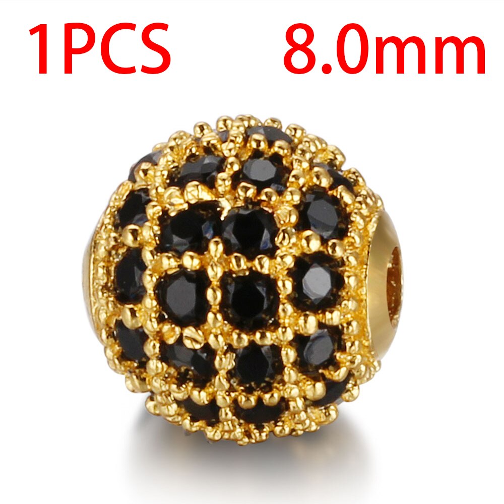 Available Separately / 8mm / 10mm Luxury Mini Pav AAA + Zircon European Gasket Beads, Round Charms For Bracelets And Jewelry: 8mm31