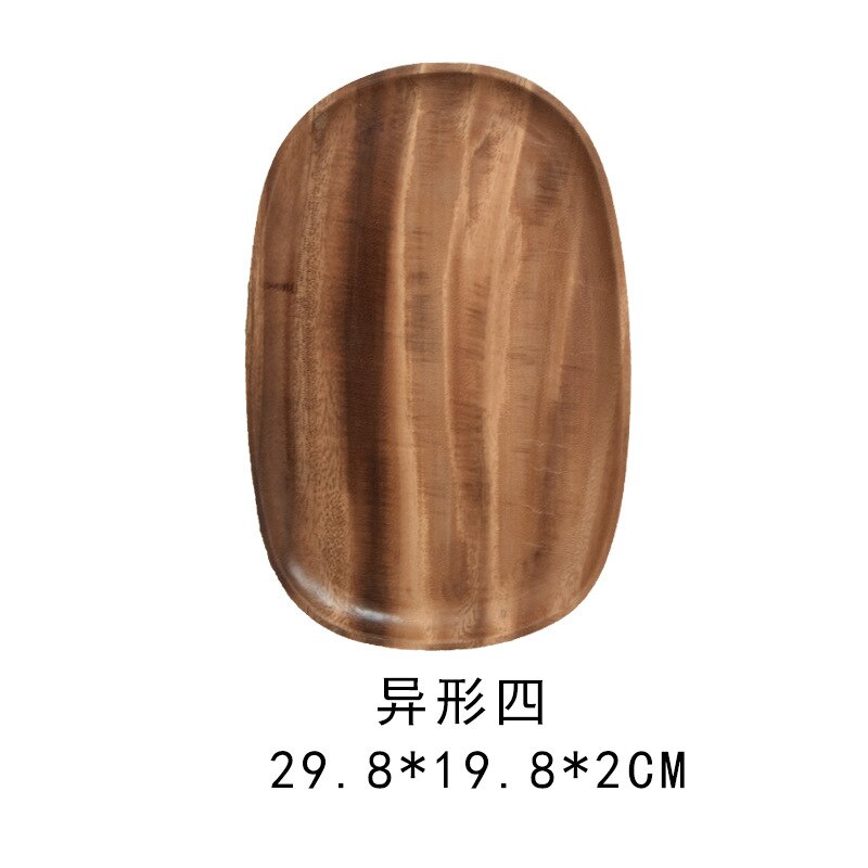 Whole Wood lovesickness Wood Irregular Oval Solid Wood Pan Plate Fruit Dishes Saucer Tea Tray Dessert Dinner Plate Tableware Set: 29.8cm19.8cm