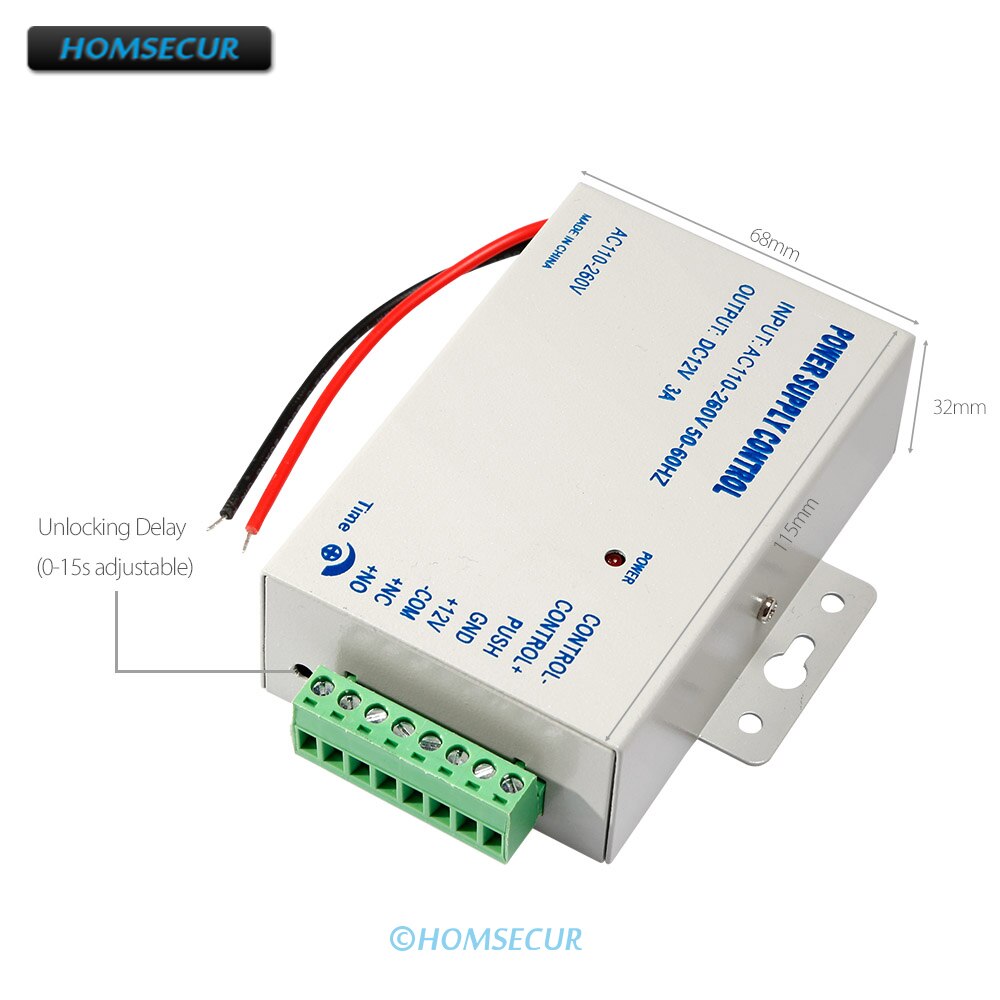 HOMSECUR Door Access Control Use DC 12V 3A /AC 110~260V Special Power Supply Brand
