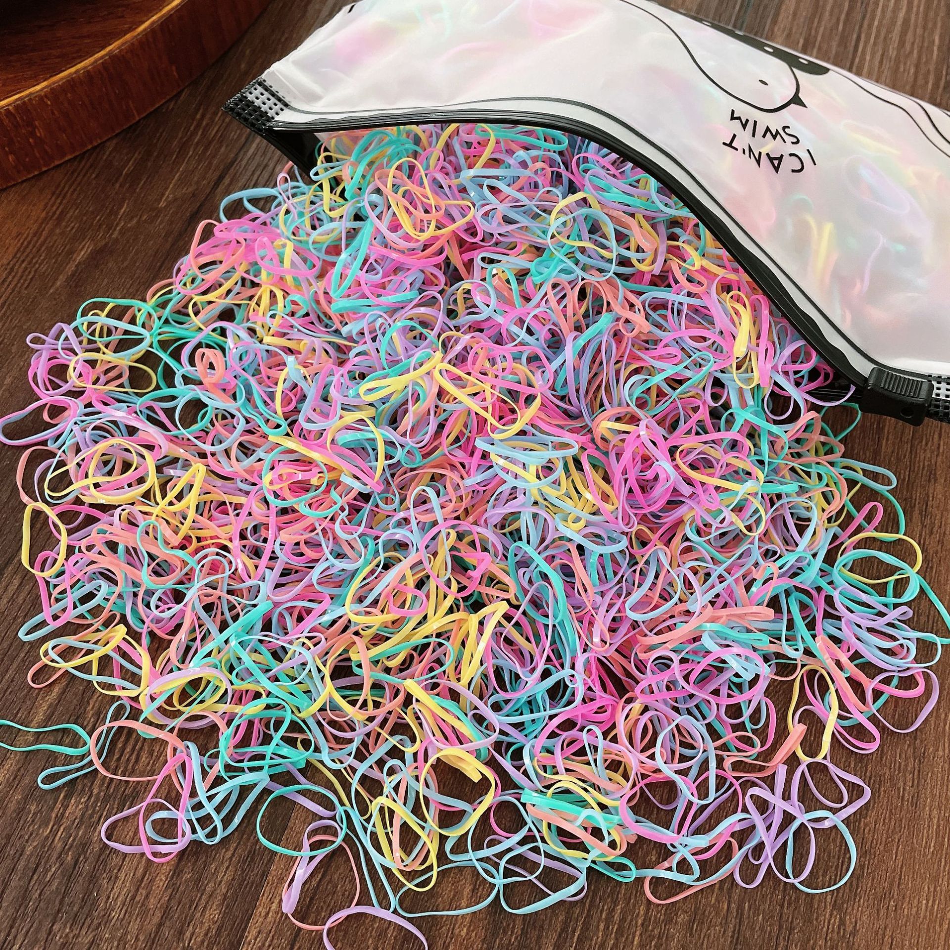 500/Pack Girls Colorful Small Disposable Hair Bands Thicken Elastic Rubber Band Ponytail Holder Hair Accessories: Champagne