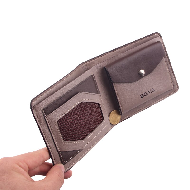 Pu leren minimalistische portemonnee slanke creditcardhouders korte portemonnee heren portemonnees heren effen heren portemonnees