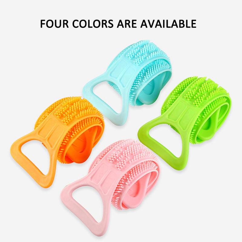 Siliconen Wrijven Handdoek Lange Badhanddoek Pull Back Strap Wassen Scrubber Scrub Siliconen Wassen Bad Borstels Sponzen Scrub