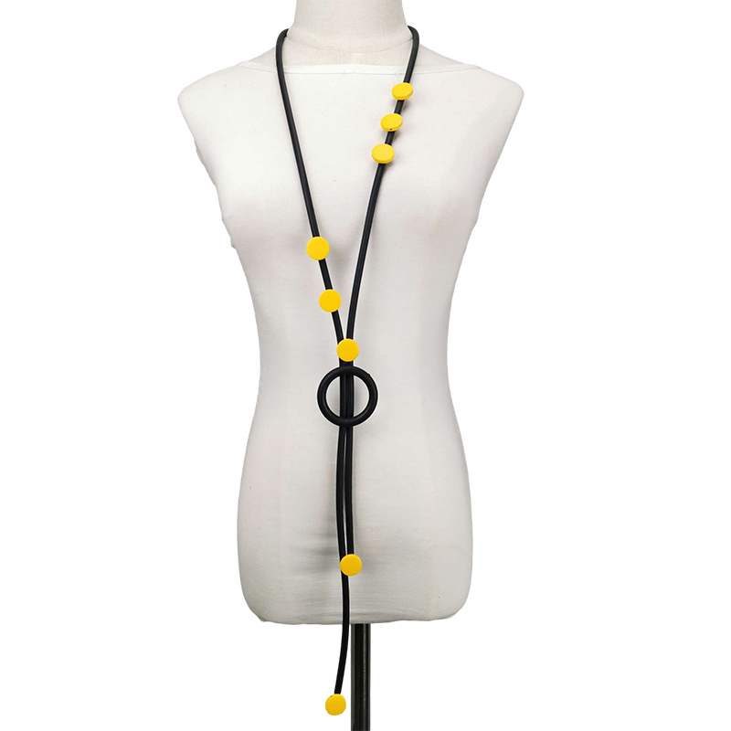 Damesmode Boheemse lange ketting Sieraden Luxe Rubberen sieraden Ketting Kostuum Feestaccessoires Hanger Kettingen