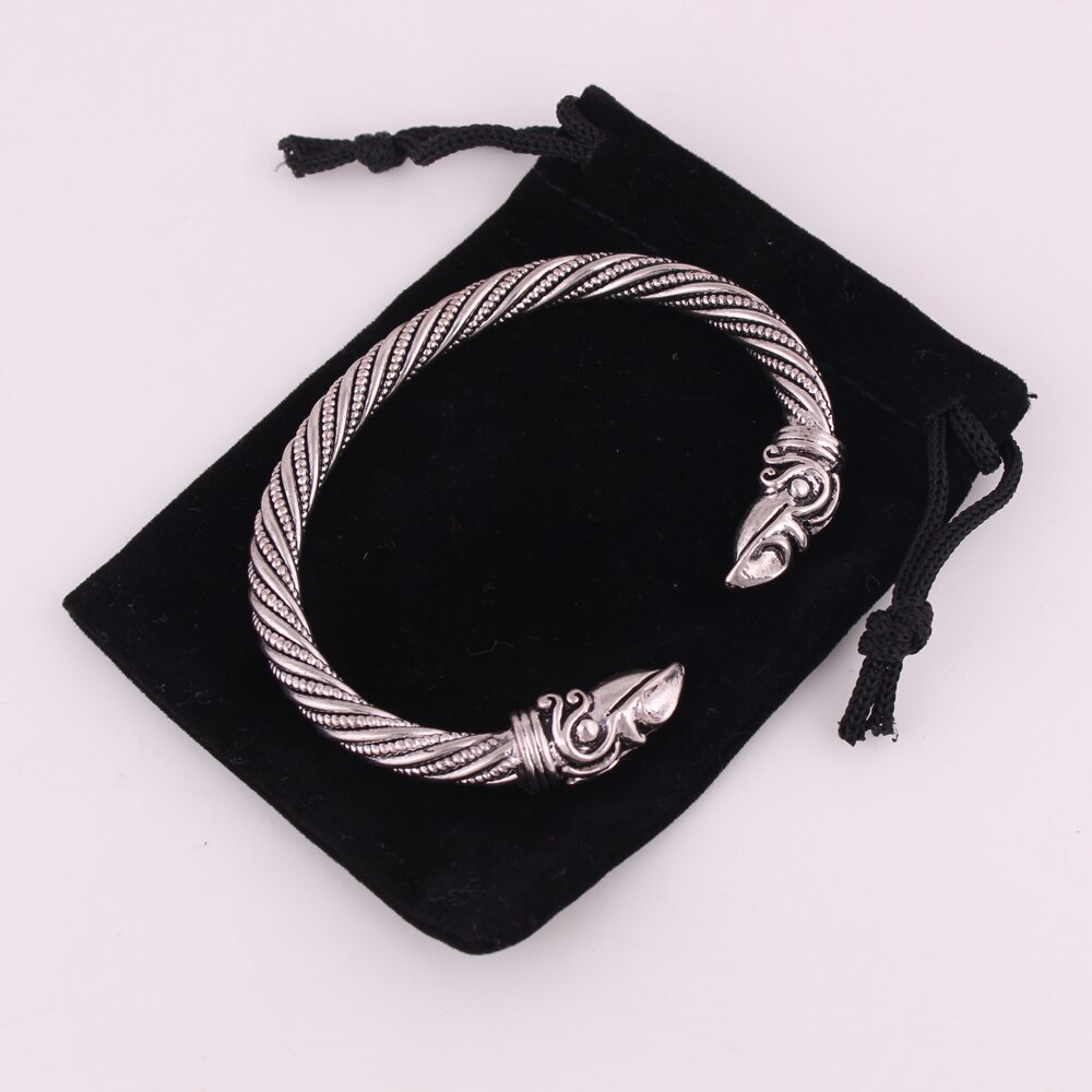 Viking kraai mammen raven carter armband mannelijke heidense sieraden vergulde antieke gouden viking bangle manchet armband