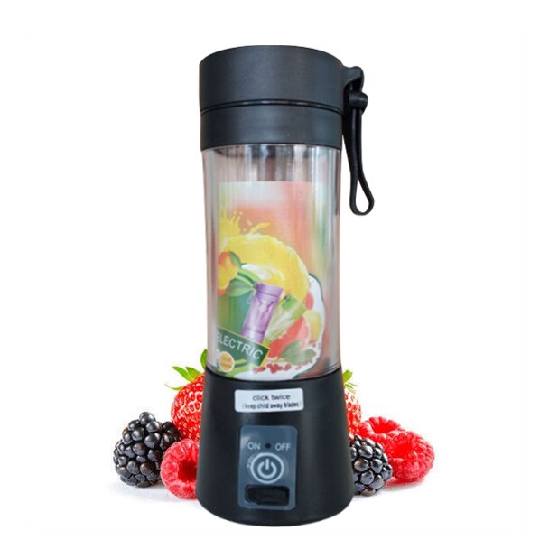 Draagbare Blender Usb Mixer Elektrische Juicer Machine Smoothie Blender Mini Keukenmachine Persoonlijke Citruspers Oranje CF18: Black / 6 blades