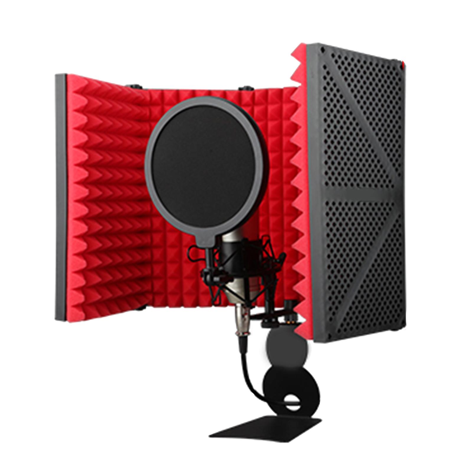 Escudo de aislamiento con soporte, micrófono, Reflector de espuma de amortiguación de sonido para: 5 Panels Set