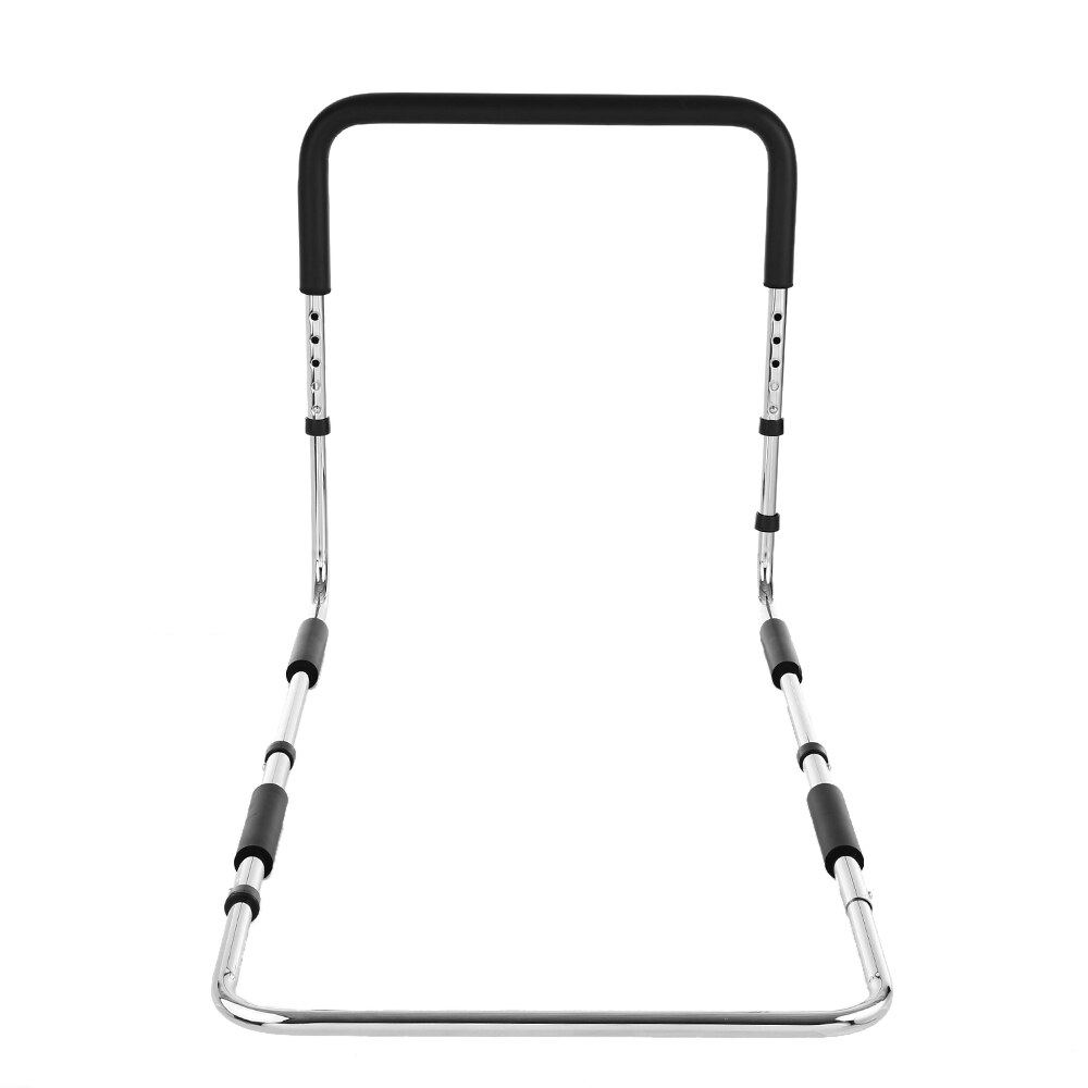Carevas Hand Bed Rail Height Adjustable for Elderly Senior with Anchor Strap Iron Plating Bed Assist Bar Handle Safety Hand Rail