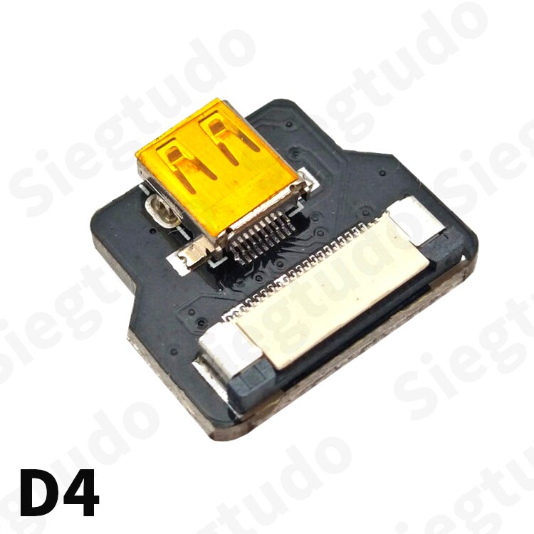 FPV Micro Mini HDMI 90 Degree Angled Adapter FPC Flat Cable Pitch 20pin Plug Connector: D4 Adapter