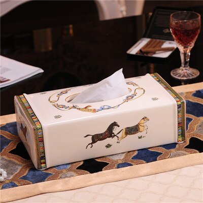 Bathroom Paper Box Ceramic European Style Tissue Rack Organizer Holder For Office Home Living Room DiningRoom KTV Useful: Style 4