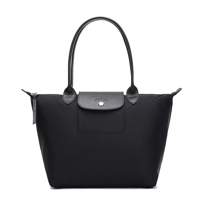 Bolso de compras grueso con mango largo para mujer, bolsa de hombro grande, plegable, de gran capacidad, largo y mediano