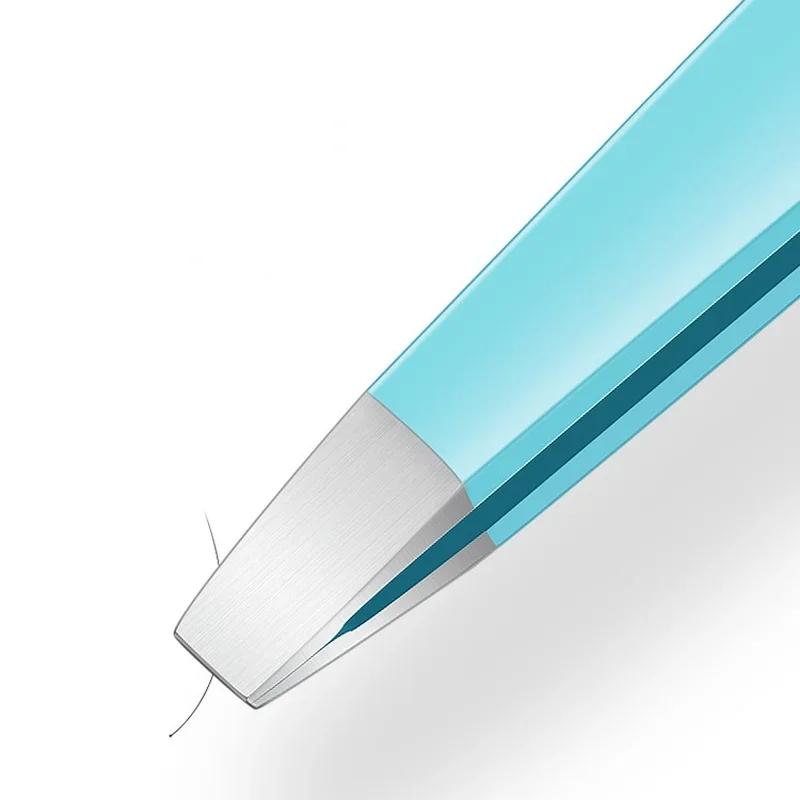 Hair Removal Tweezers Stainless Steel Eyebrow Tweezers Pink Slanted Black Tip Point Face Harmless Makeup Beauty Tool Cosmetic