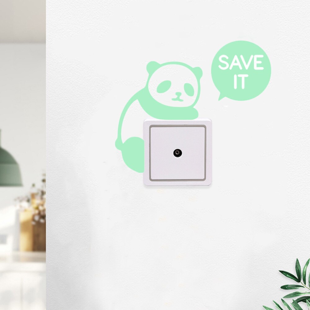 1 Pc Cartoon Schakelaar Sticker Tl Kat Sticker Fairy Moon Star Panda Lichtgevende Sticker Kinderkamer Decor Home Decor