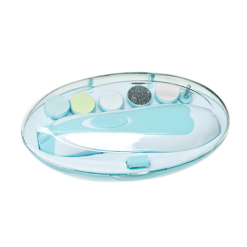Baby Nagel Bausatz, Baby Nagel Trimmer Datei elektrisch mit LED hell + Safty Baby Nagel Schere, Baby Bausatz Pflege neugeboren: Blau