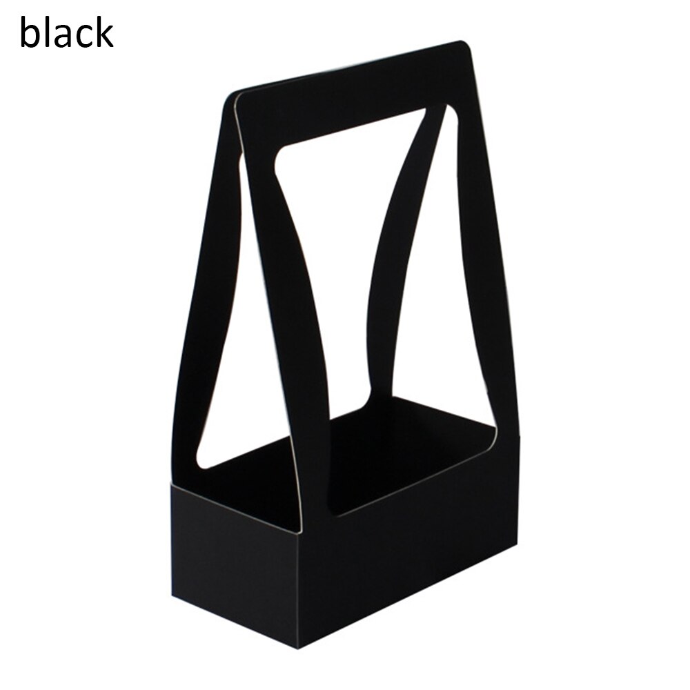 5 pièces présente boîte Bouquet papier pliable boîte à fleurs pour salon boîte de mariage emballage fête Festival boîte à fleurs: black