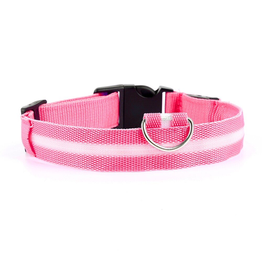 Led Anti-Verloren Huisdier Halsband Flashing Glow Glowing Lichtgevende Night Halsbanden Harnesses Riemen Huisdier Producten Kat Halsbanden: pink
