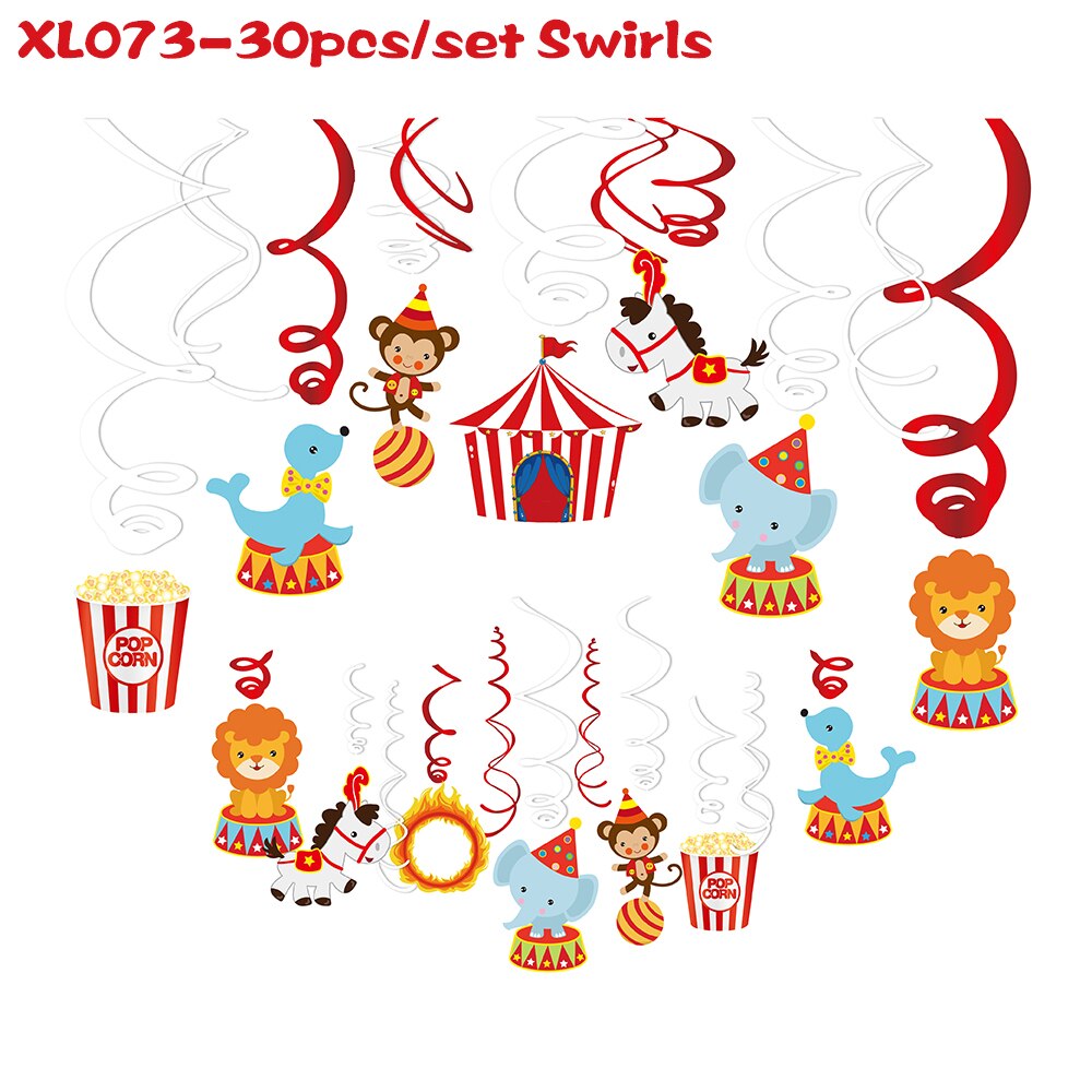 44pcs/set Baby Circus Animals Lion Carnival Party DIY HAPPY BIRTHDAY Party Photobooth Props Backdrops Baby Shower Decorations: XL073