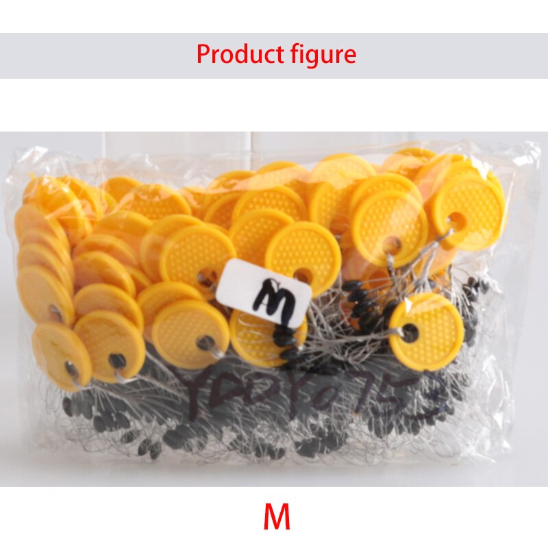 50pcs/lot 6 in 1 Fishing Float Black Rubber Stopper Fishing Space Bean Stopper Float Line Stops Fishing Tackle pesca S M L XL: M
