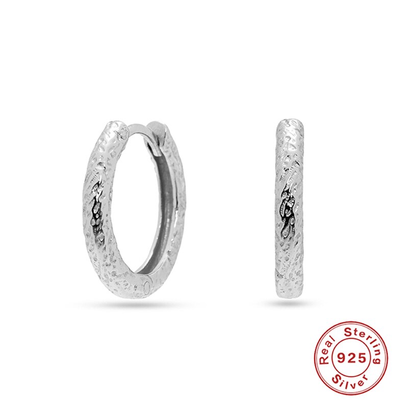 EINDOSER Jahrgang Band Ohrring 925 Sterling Silber Kreis Runde Huggie Ohrringe Für Frauen Ohrringe Brincos pendientes: Form 1 Silber-