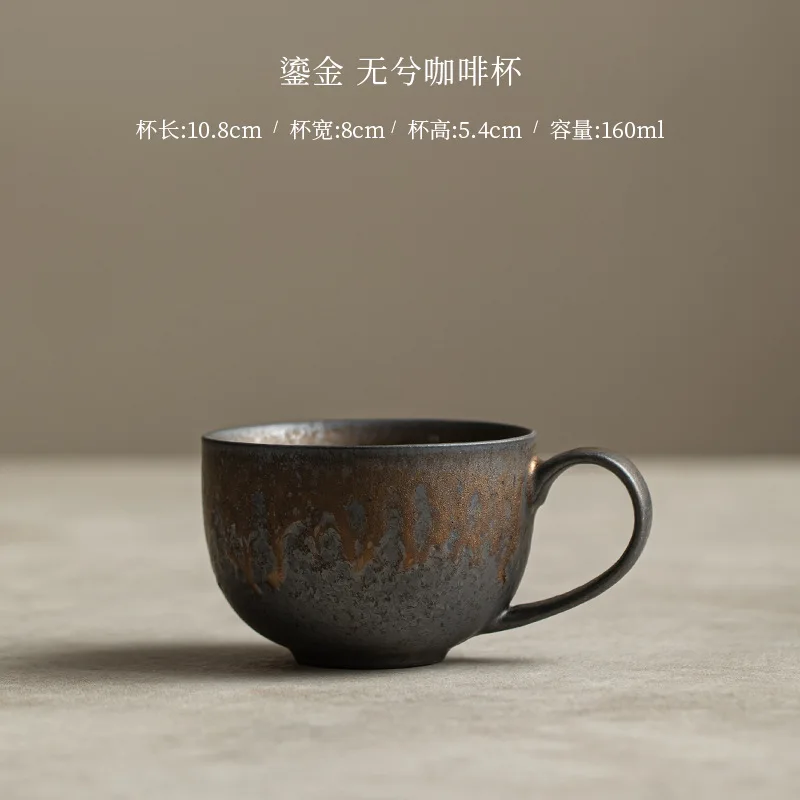 Japanischen Jahrgang Grobe Keramik Kaffee Tasse retro Becher Keramik Tee Tassen Rost Glasur Wasser Becher Hause Büro Getränk: Blau