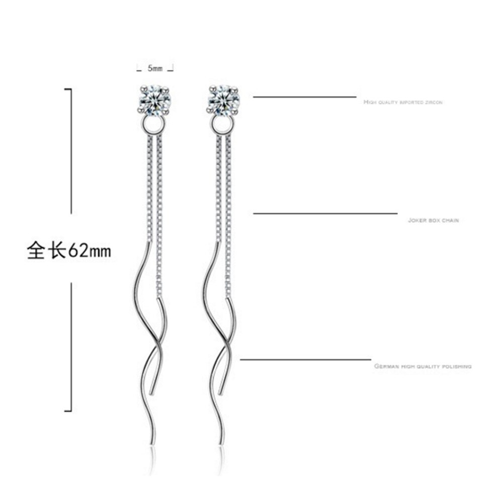 NEHZY S925 timbro gioielli in argento temperamento da donna sezione lunga filo per orecchio nappa femminile orecchini a quattro artigli zirconi cubici