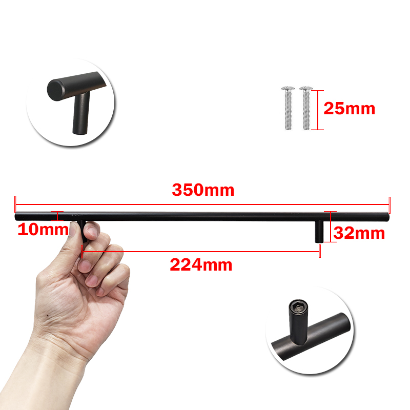 Cupboard Handle Brushed Stainless Steel Kitchen Cabinet Door Knob Kitchen Handle Furniture Drawer Pulls Bar Handle Pull Hardware: Dark pink