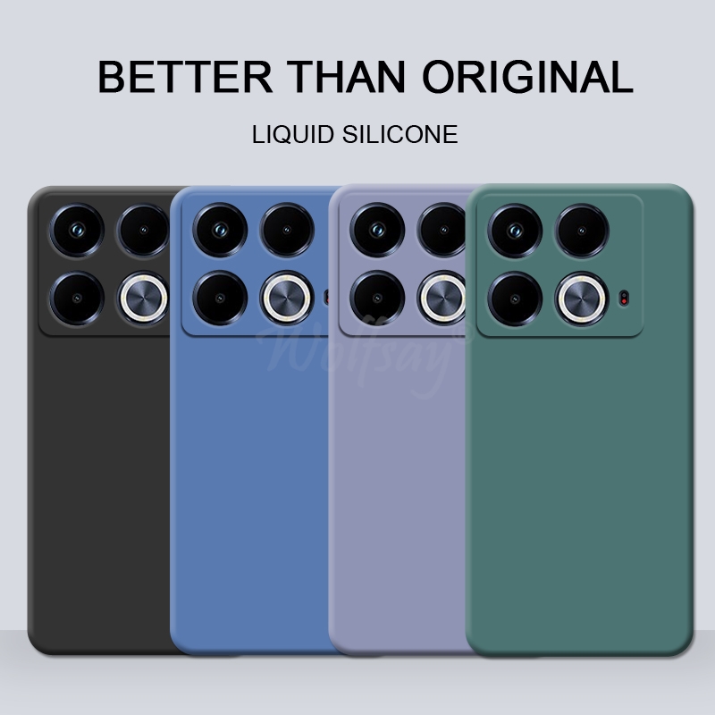 Pour Infinix Note 40 étui en Silicone liquide étui de protection uni Infinix Note 40 couverture TPU antichoc Infinix Note 40 Pro Pllus