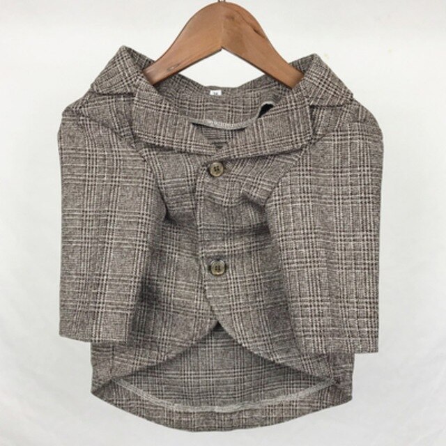 Handsome Dog Tuxedo French Bulldog Coat Pet Dog Costumes Pet Cat Clothing: S / Khaki Suit