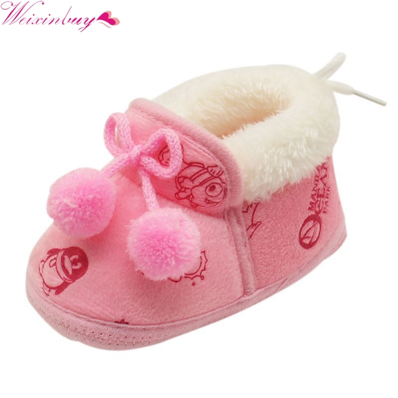 Vinter baby drenge piger bomuld sko plys varme støvler 0-18 måneder