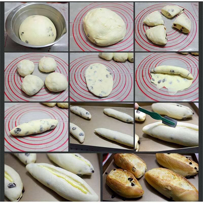 Köksbakning bakverk verktyg kniv europeiskt bröd baguette mjuk europeisk paketskärare böjt kolstål skuren korn brödskärare