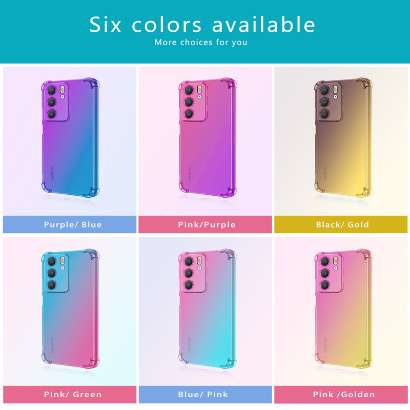 Coque Airbag en TPU dégradé antichoc pour Realme C75 4G, housse de protection, Coque Capa Fundas