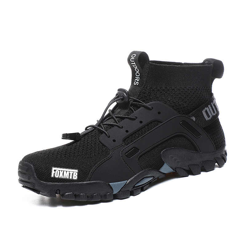 Rennrad Schuhe Herren Fahrrad Turnschuhe FOXMTB Motorräder Wasserdichte MTB Schuhe Berg Downhill Stiefel Rennrad Schuhe Herren: Black / 44