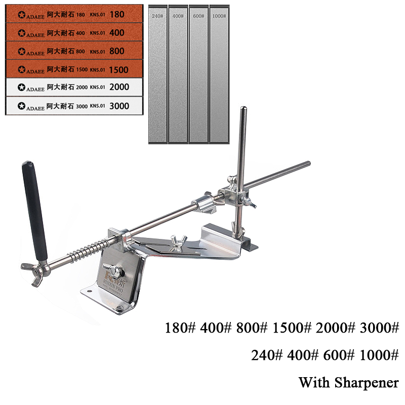 Ruixin Pro Fixed Angle Sharpener Steel Knife Sharpener Tool Sharpening Kitchen Accessories Grinding Device Diamond: SET E