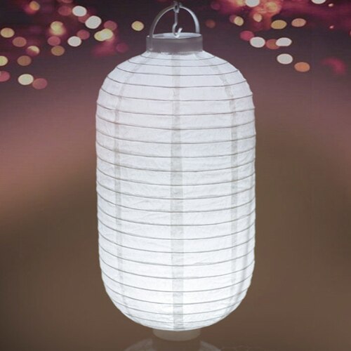 Ellipse Japanese Style Battery Red Lantern Hanging with Lamp Supplies Year's Spring and Lantern Festival Supplies: paperLEDwhitebaibian