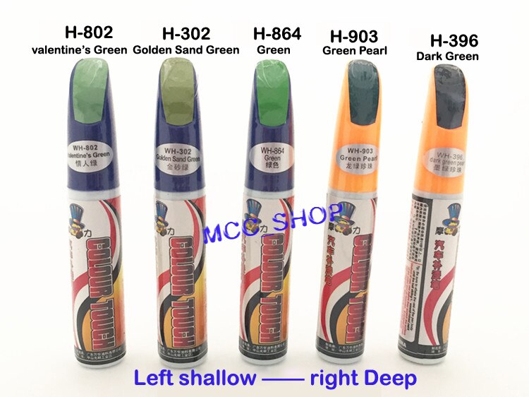 Grøn serie- mørkegrøn pearl pro reparation bilfjerner ridsereparation maling pen klar 61 farver for valg