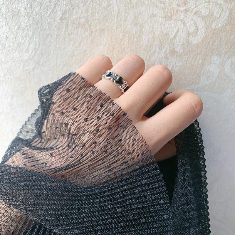 Stile Punk in metallo che ripristina antichi modi è rosso e nero anello a catena anello anello anello donna gioielli da sposa regalo