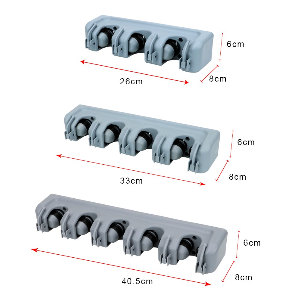 3 Styles Magic Plastic Mop Holder Wall Mounted Storage Holder Multi-Functional Kitchen Storage Broom Holders