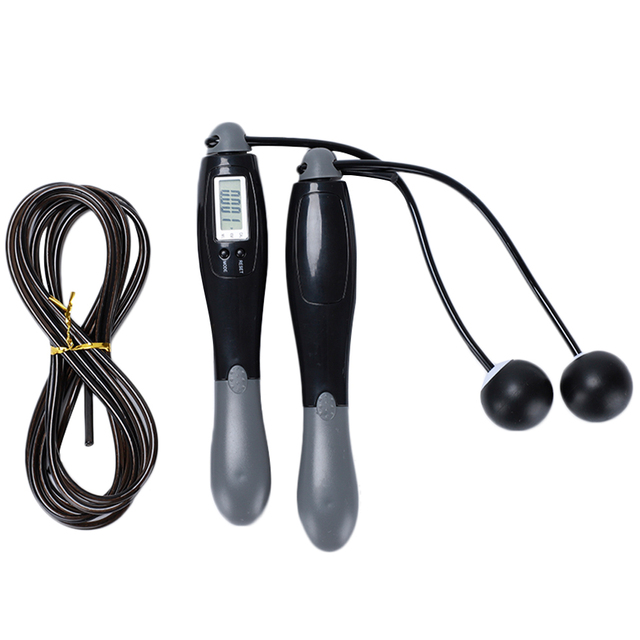 Cordless Jump Ropes with Counter Digital Skipping Rope Smart Jump Rope with 4 Modes Fitness Body Building Exercise Rope: Gray Dual-use