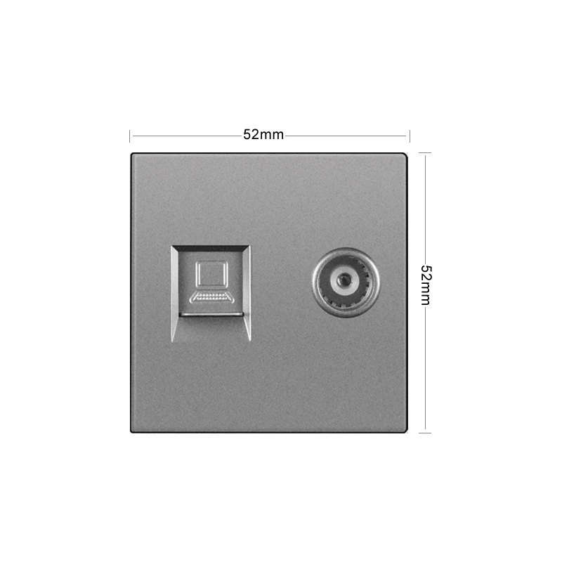 Novski wall mounted module DIY European standard gray crystal glass panel socket switch button function module combination