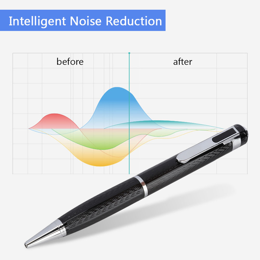 Registratore Vocale Digitale Continuo a Forma di Penna, 12 Ore di Registrazione, 192Kbps, Registratore Audio a Pulsante Singolo, Portatile per Conferenze