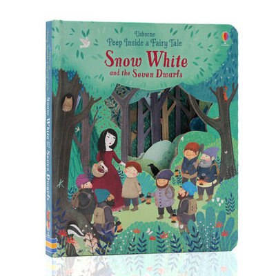 3D Engligsh Peep Libri di 14 pagine di Cartone con Hollow includono Animali Giardino Dinosauro per I Bambini Prima di Coricarsi Libro di Storia 19.5*16.5 centimetri: Snow White